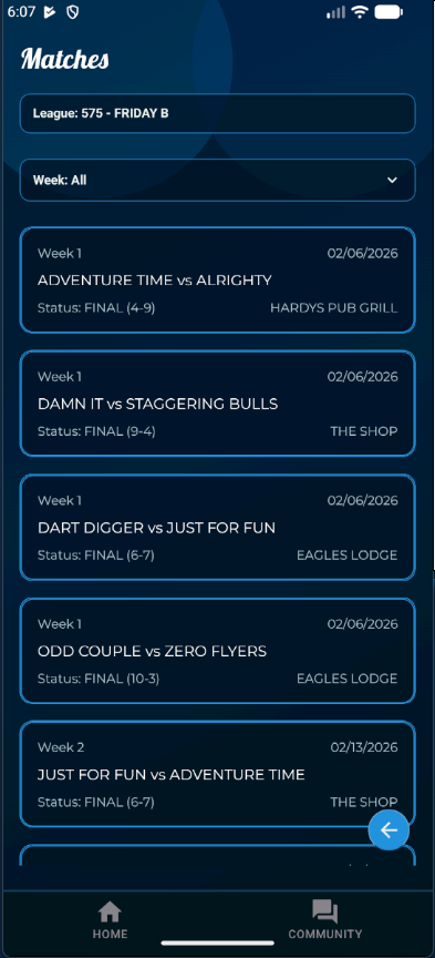 Dart League Pro - Mobile Matches